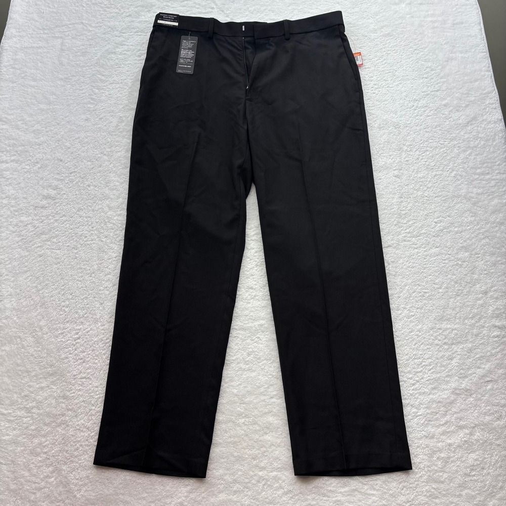 Haggar Mens Premium Comfort Dress Pants Black Classic Fit 36x30 HD00650 NWT